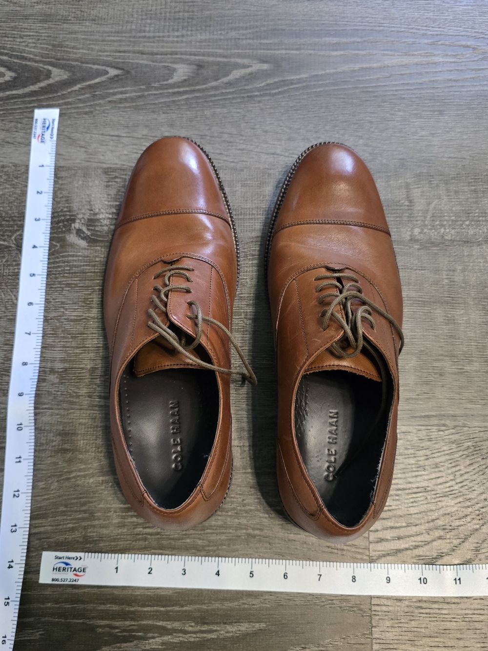 Cole Haan Men’s Tan Leather Cap-Toe Oxford Shoes